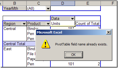 rename a pivot table data field