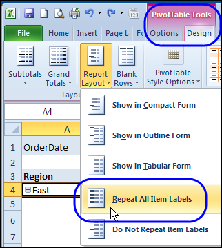 Excel For Mac Pivot Table Repeat Item Labels