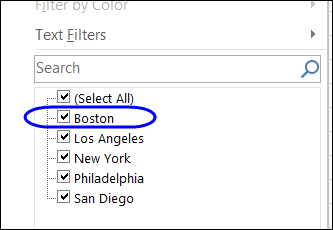 no duplicates in drop down filters