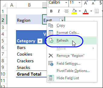 Automatically Refresh a Pivot Table