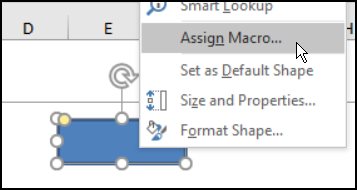 assign a macro to a shape on the worksheet