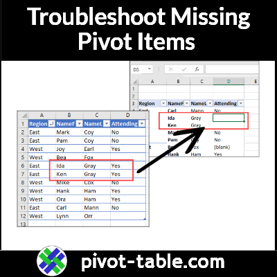 Troubleshoot Missing Pivot Items