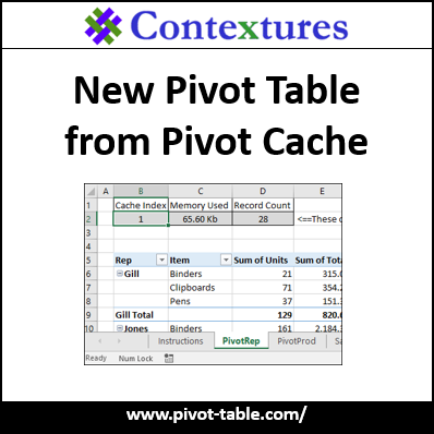 New Pivot Table from Pivot Cache https://www.pivot-table.com/