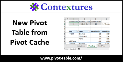 New Pivot Table from Pivot Cache https://www.pivot-table.com/
