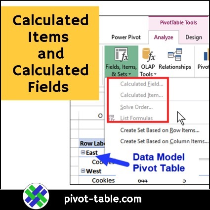 Create Pivot Table Calculated Item and Calculated Field