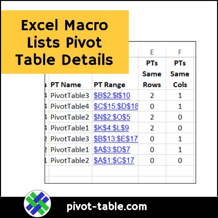 Excel Macro Lists Pivot Table Details