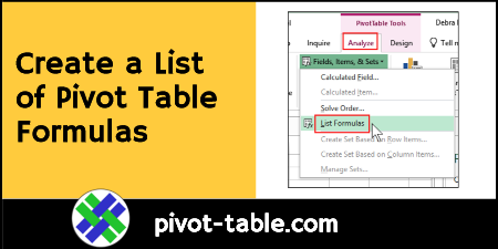 List Pivot Table Calculated Fields in Excel