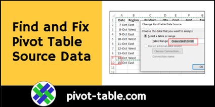 Find and Fix Pivot Table Source Data