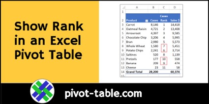 How to Show Rank in an Excel Pivot Table