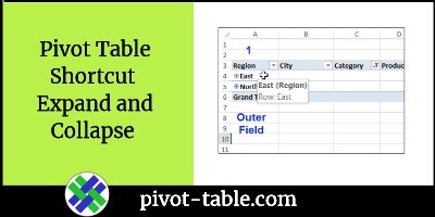 Pivot Table Shortcut to Expand and Collapse 