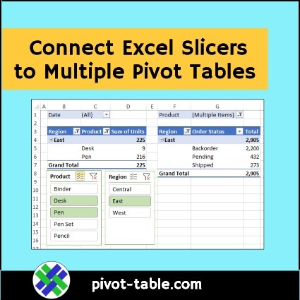 Connect Excel Slicers to Multiple Pivot Tables