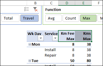 add values with slicer