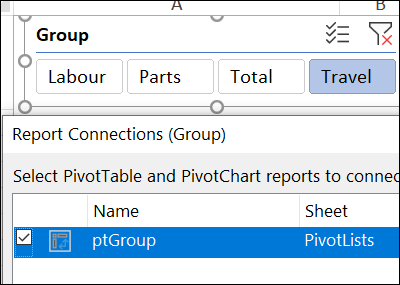 pivot table slicer