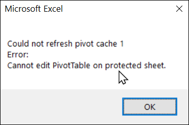 macro message unable to refresh a pivot cache