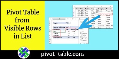 Pivot Table from Visible Rows in List
