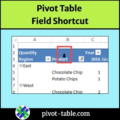 Excel Pivot Table Shortcut for Field Settings