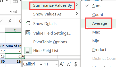 change the summary function to Average