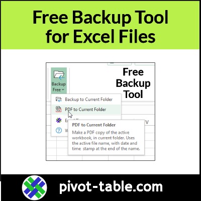 Back Up Pivot Table Workbooks With Free Excel Tool