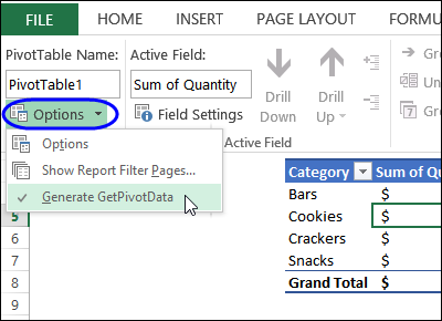 turn off generate getpivotdata