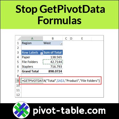 Annoying Pivot Table Problem GetPivotData Formula Fix