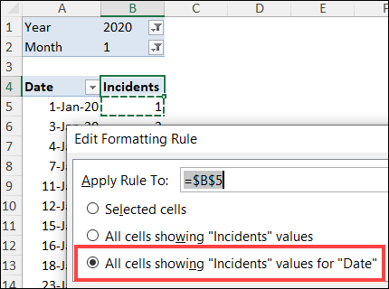 edit formatting rule