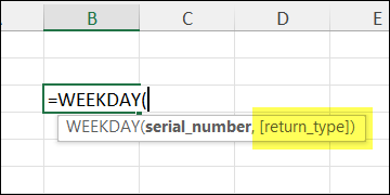 weekday function syntax