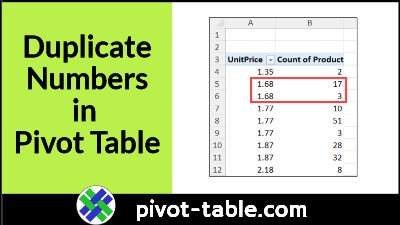 Duplicate Numbers in Pivot Table Items Problem
