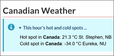 Canadian weather facts