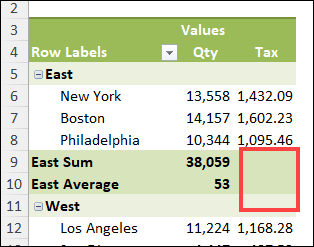 no pivot table custom subtotals for calculated field