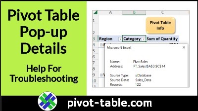 Troubleshoot Pivot Table Problems - Pop-up Info Message