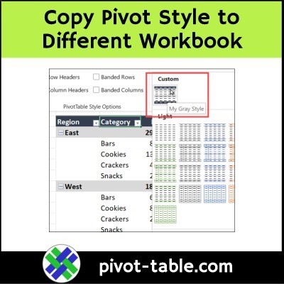 Copy PivotTable Format to Different Excel File