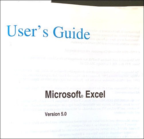 Excel 5.0 User Guide title page