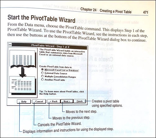 Excel 5.0 User Guide PivotTable Wizard Step 1