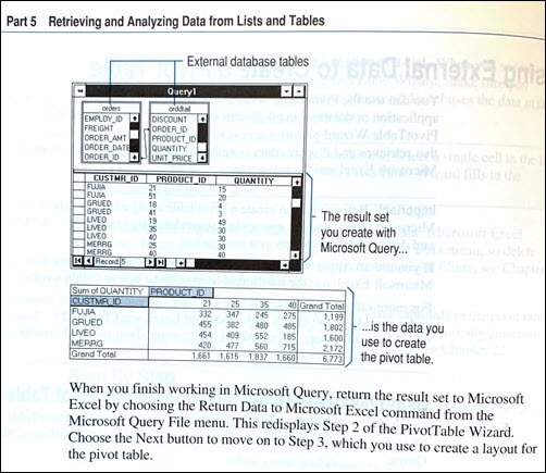 Excel 5.0 User Guide PivotTable Wizard External Data