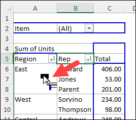 move pivot fields on the worksheet