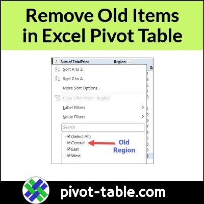 Remove Old Items – Excel Pivot Table Drop Down