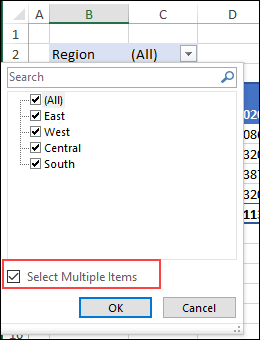 check the box Select Multiple Items check the box Select Multiple Items